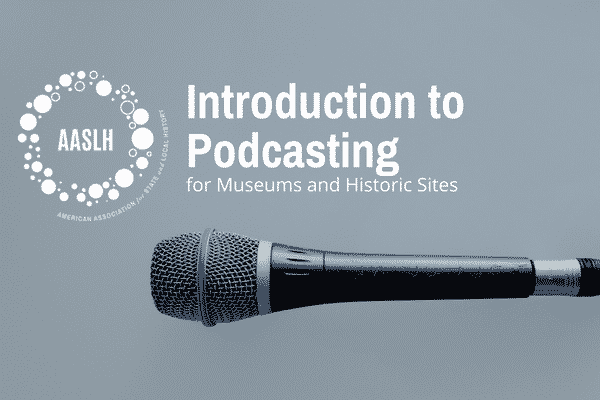 A microphone is shown underneath the text "Introduction to Podcasting"