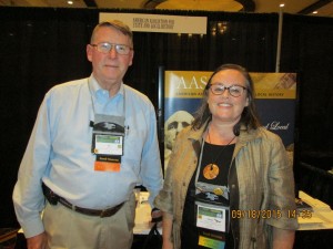 Gil Gott and Shelly Drummond at AASLH Booth at annual conference, Louisville, KY, Sept. 2015