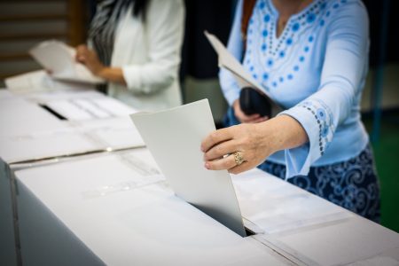 Voting hand detail